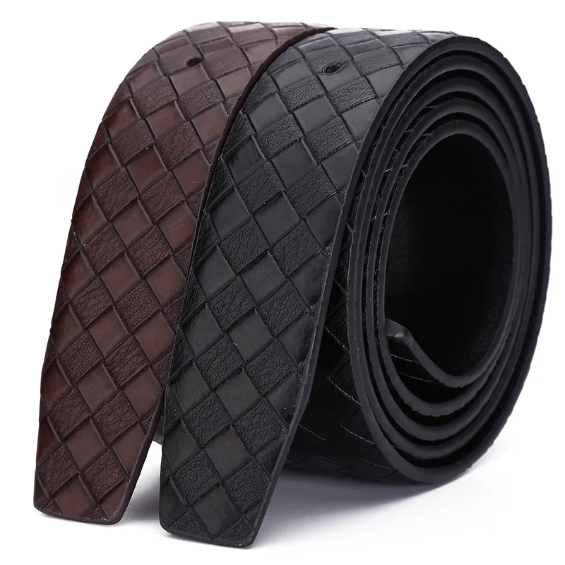 

No Buckle 3.3cm Wide Real Genuine Leather Belt Without Pin Buckle Strap Designer Belts Men High Quality Cinturon Hombre