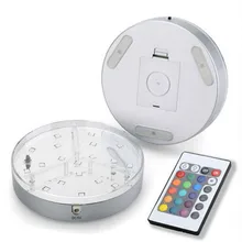 10 шт./лот) беспроводной центральным украшением Освещение 6 дюймов под ваза свет База Свадебная вечеринка свет ж/пульт дистанционного управления