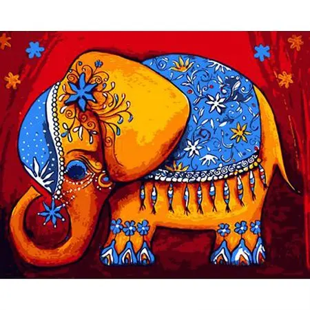 cioioil-W255 Cartoon elephant pictures by numbers,wall pictures,living room decoration,colorful scenery paint by numbers