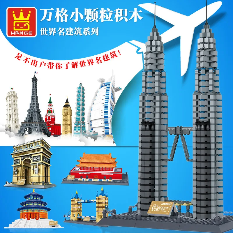 

Compatible With Lego wange City Building Blocks toys for Children World famous Great architecture models Bricks Boy Girl toy gif