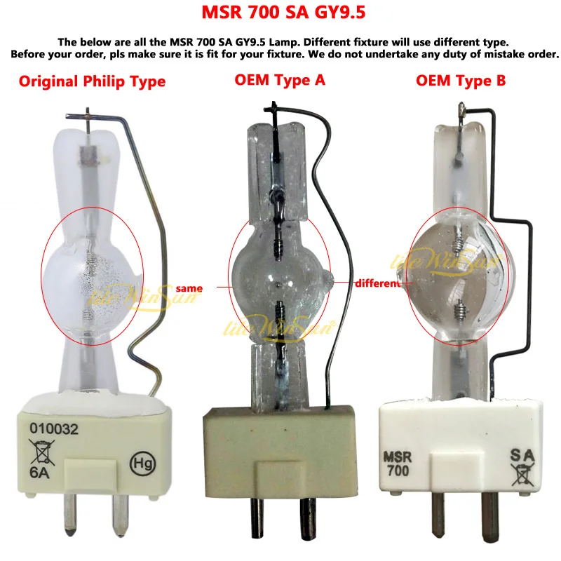 HARBO PHILIP MSR700 SA GY9.5 METAL HALIDE LAMP BULB