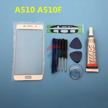 Для Samsung Galaxy A5 A510 A510F сенсорный экран панель передняя внешняя стеклянная крышка для объектива Замена+ B-7000 клей+ инструмент+ наклейка