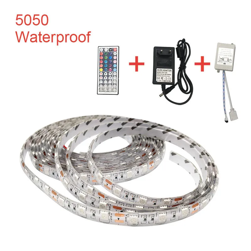 Светодиодная лента DC 12 V для ПК 5050 RGB 5M 60Led/m не водонепроницаемая лампа Диодная