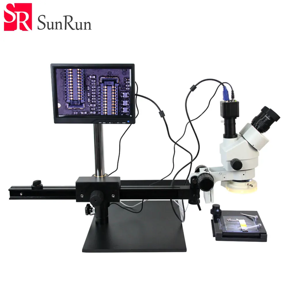

45L Best Multi-function microscope move Electronic digital display 7-45x zoom Operating CPU microscope Maintena