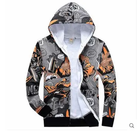 European and American hip hop graffiti Hoodies printing personalized hooded long sleeved men s hoodies