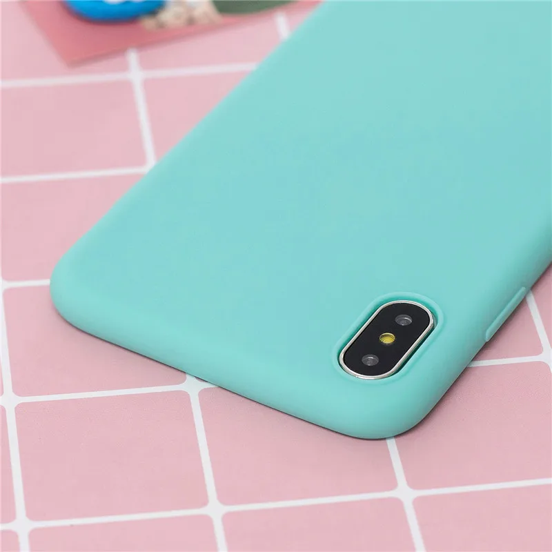 Чехол для iphone XS Candy Macaron Color TPU резиновый силиконовый чехол телефона X Max XR 8 7 6 6S 9 Plus 5