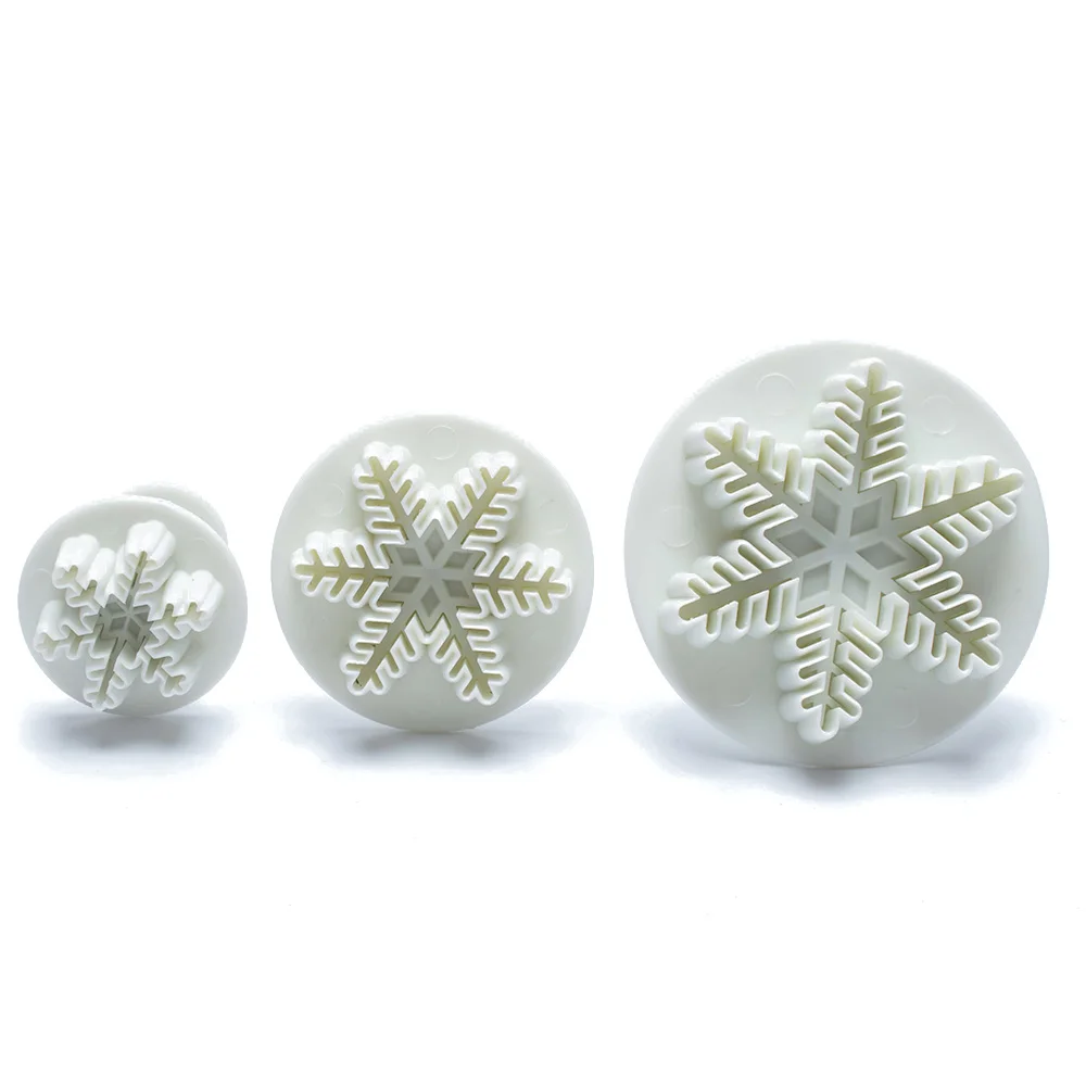 

3Pcs/Set Snowflake Fondant Cake Border Decorating Plunger Sugarcraft Cutter Mold Tools Cake Baking Pastry Tip Tools Bakeware