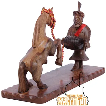 

Pakistan woodcarving art antique furnishings Handmade Horse carved rosewood furniture collocation small ornaments