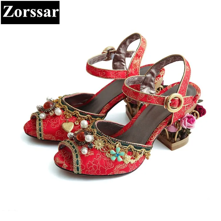 

{Zorssar} 2018 Ankle Strap Heels Women Sandals Summer Shoes Women Open Toe High Heels Party Dress Sandals Big Size 43