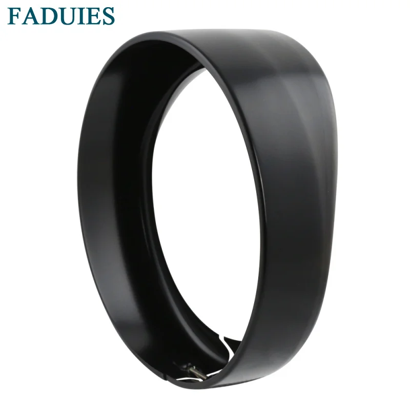 FADUIES 1psc 7inch BlackChrome LED Headlight Headlamp Trim Ring For Harley Touring Road King Electra Glide (1)