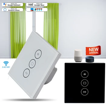 

Timethinker Smart Home Wifi Curtain Switch Panel Touch Switch Domotica Smart Life App Voice Control for Alexa Google Home IFTTT