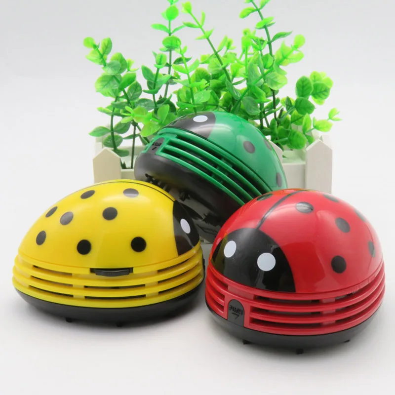  Desktop Keyboard Handheld Portable Mini Ladybug Inhalation Rubber Coffee Table Vacuum Cleaner Dust 