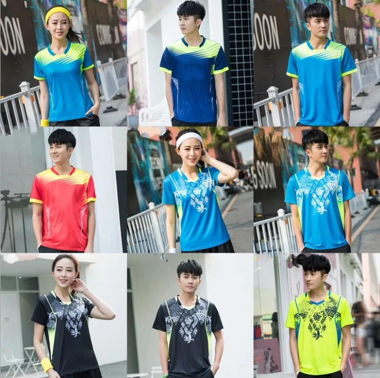 

New tennis/Badminton shirts Men,sport jersey Tennis shirts women,table tennis tshirt,Quick dry Fitness sports training tshirts