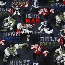 См 140 см ширина 1 шт. черный Мстители хлопок ткань хлопок комикс квилтинг ткань материал для шитья для Diy детская одежда
