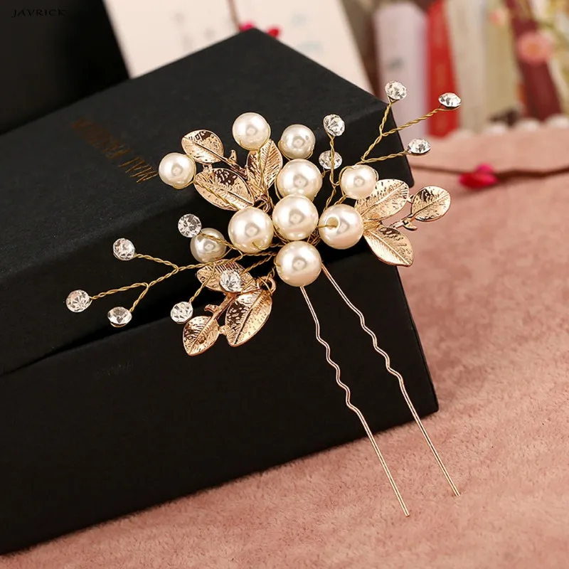 JAVRICK заколка для волос ручной работы головной убор аксессуары винтажные Свадебные искусственный жемчуг цветок шпильки для прически невесты заколки