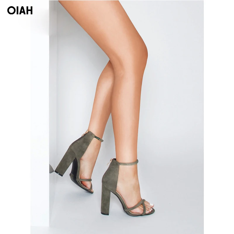 

2018New Style Summer Sandals Women Shoes Nubuck Leather High Heels Ankle Strap Ladies Sandals Sandalia Feminina Sandalen Vrouwen