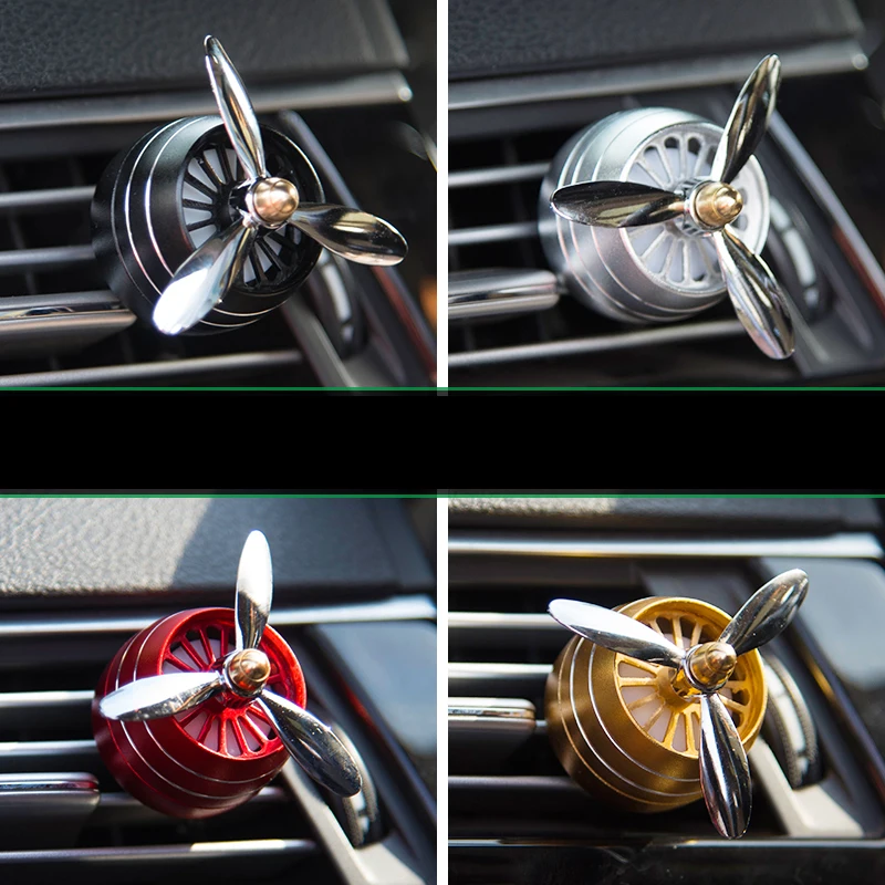 Propeller Air Freshener LED Mini Conditioning Vent Outlet Perfume Clip Fresh Aromatherapy Fragrance Accessories (7)