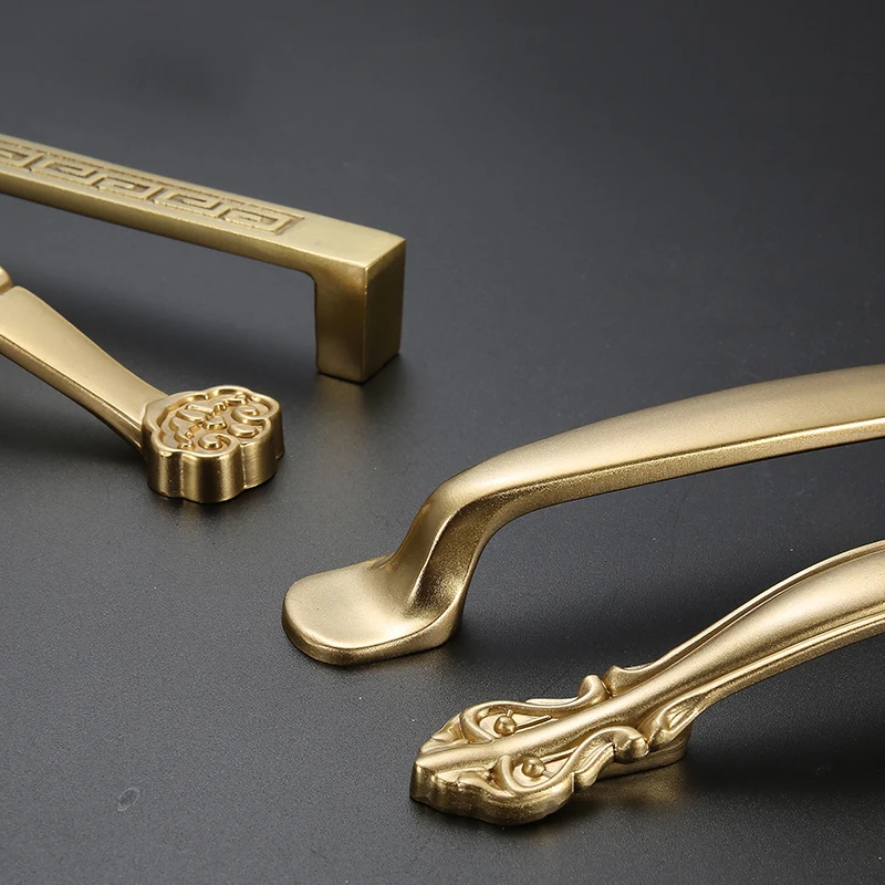 Высокое качество китайский античный латунный золотой ручкой Европейский стиль простой шкаф ящик выдвижные ручки