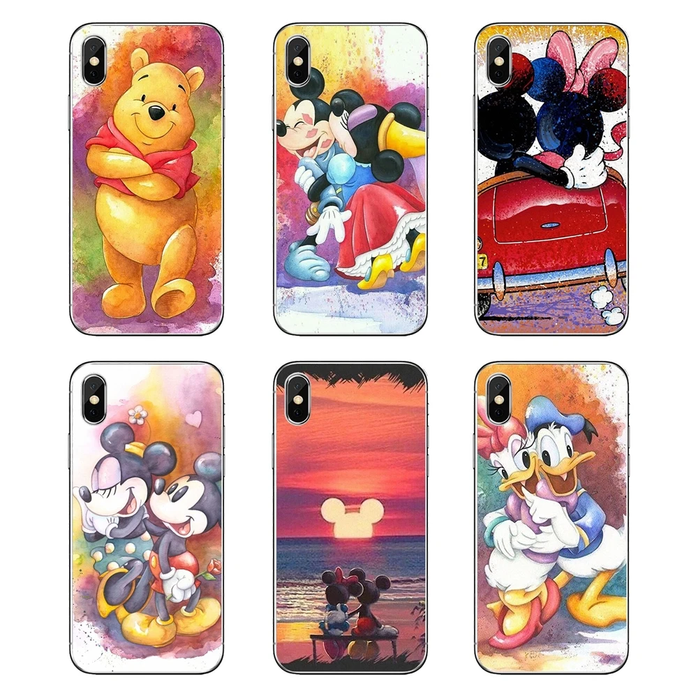 

Silicone Case Covers For Samsung Galaxy A5 A6 A7 A8 A9 J4 J5 J7 J8 2017 2018 Plus Prime colorful watercolor lovely Mickey Minnie