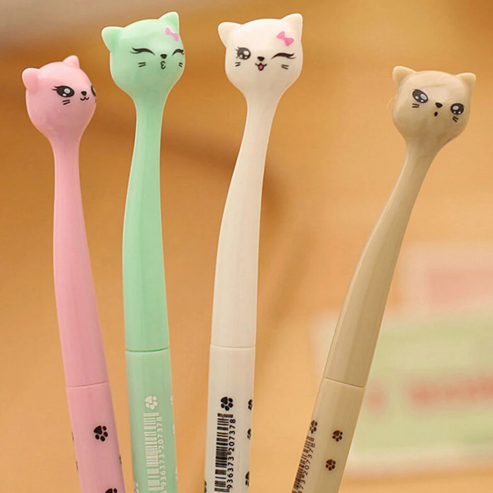4 шт./лот Kawaii Cat следы черные гелевые чернила роликовая шариковая ручка школьные