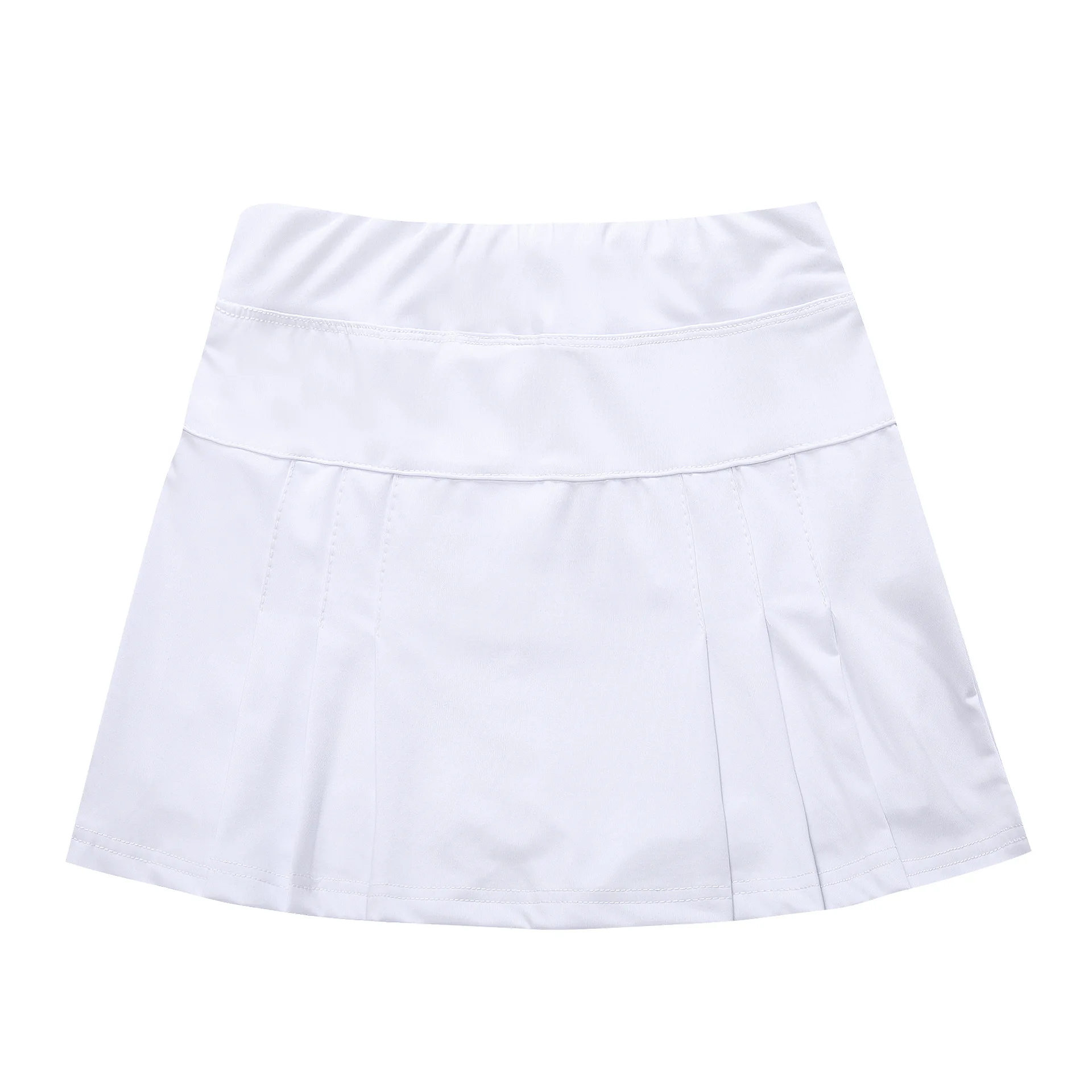 Женская теннисная юбка, с карманами, одноцветная, дышащая, быстросохнущая, юбка-шорты, Спортивная, Tenis Jupe Culotte, юбка для гольфа, пляжный волейбол, спортивная одежда - Цвет: Белый