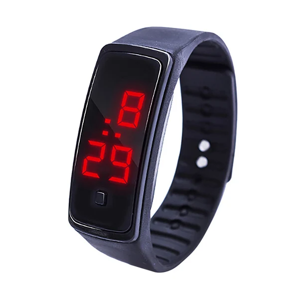 Новые модные детские часы светодиодный браслет с цифровым дисплеем спортивные наручные часы для студентов с силикагелем подарки Прямая поставка - Цвет: Black