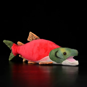 

1 pcs 39cm Cute red squid figurine Red salmon stilt stuffed toy Simulation animal plush toy