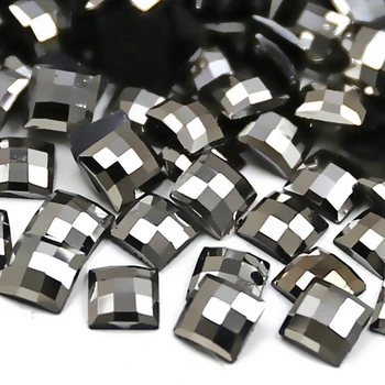 

1600PCS/LOT 3x3mm Jet Hematite Square Rhinestone,Nail Art Crystal Acrylic Non Hotfix Flatback glitters for DIY work accessory
