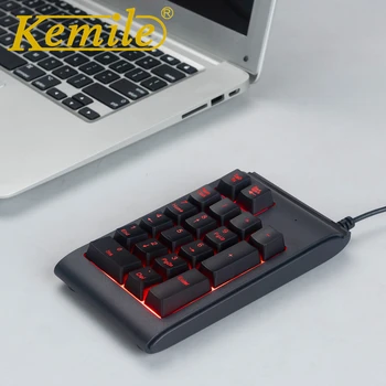 

Kemile USB 19 Keys Num Mini Keypad Keyboard Breathing Backlight For Mac Numeric Keyboard Wired Keycap Mechanical Feel Keyboard