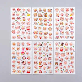 

6 pcs/lot Cartoon Pig Sticker kawaii cat dog Decoration DIY Diary Scrapbooking Label Stickers Stationery gift school supplies