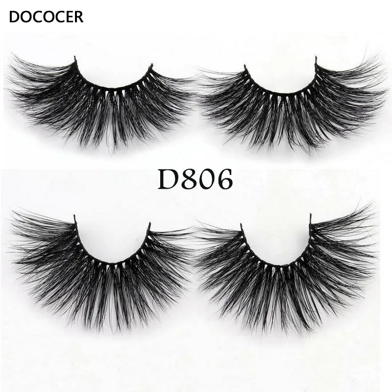 

DOCOCER Mink Lashes 25mm 3D Mink Eyelashes Handmade Lashes cruelty-free Lightweight False Eyelashes Dramatic Lashes Makeup D806