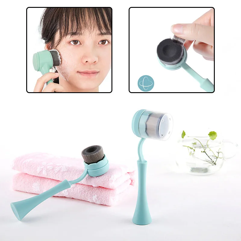Cleansing Brush Silicone Facial Pore Cleanser Double Sides Manual