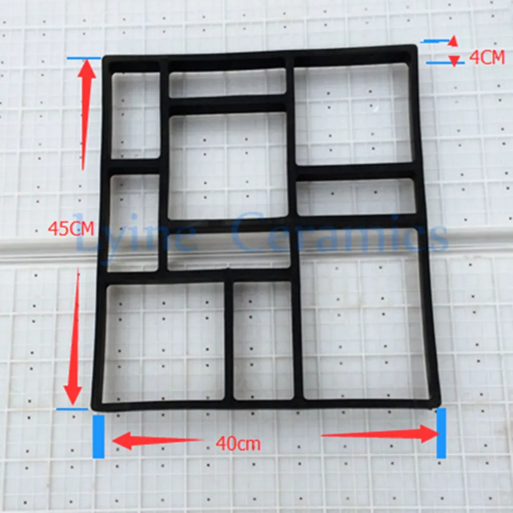 DIY Пластиковые траектории производитель формы вручную формы для цементных кирпичей сад ходьба плесень сделать подъездную дорожку мощение шаговый шаг камень квадратная форма