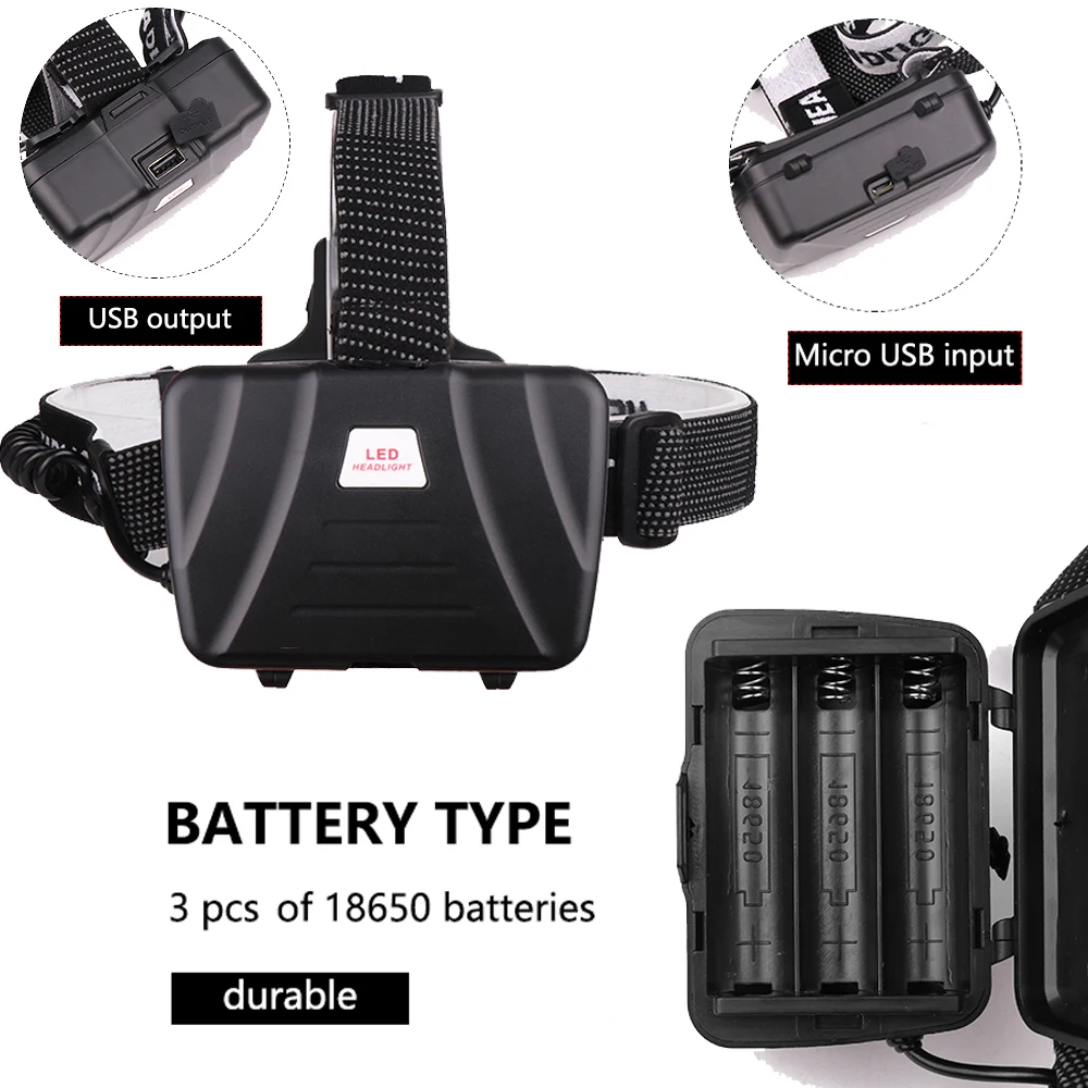 super brilhante xhp702 usb recarregavel led farol 04