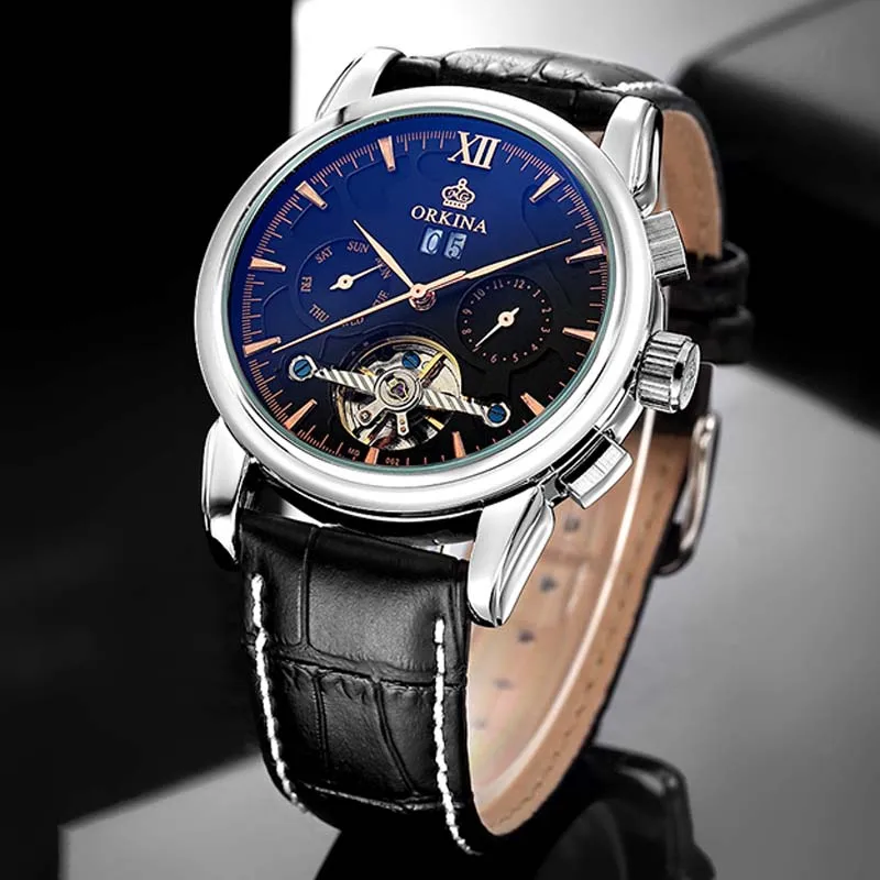 

ORKINA Luxury Tourbillon Watches Men Watches Waterproof Automatic Mechanical Watch Man Clock Erkek Kol Saati Montre Homme 2019