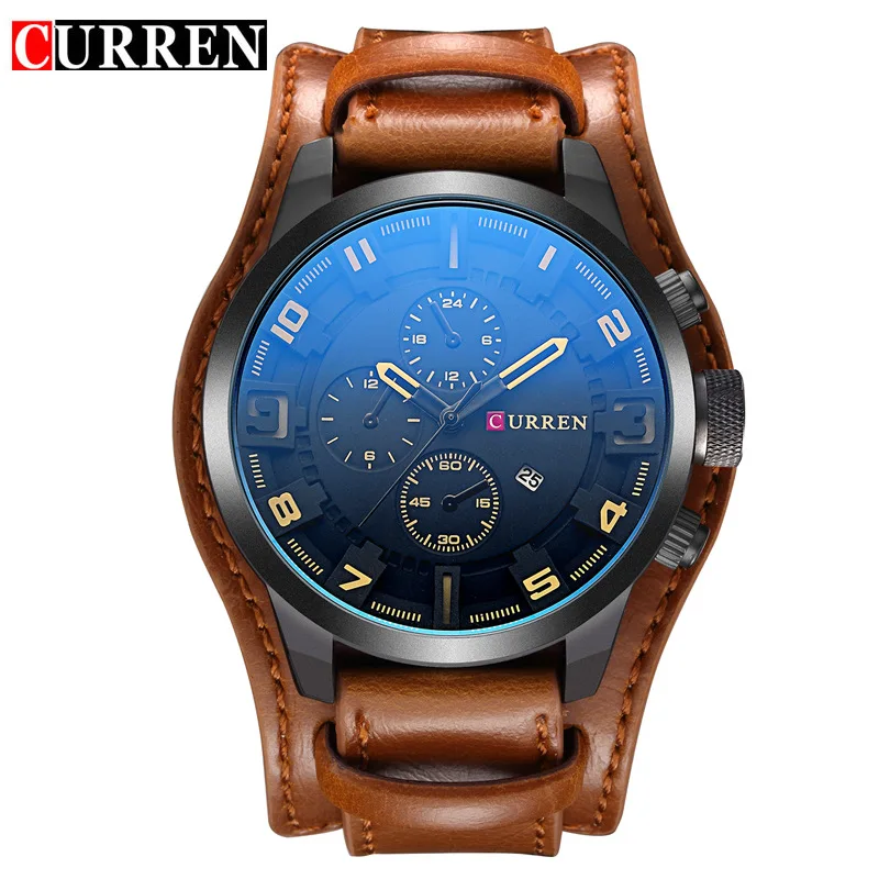 Günstige Curren 8225 Armee Military Quarz Herren Uhren Top Brand Luxus Leder Männer Uhr Casual Sport Männlichen Uhr Uhr Relogio Masculino
