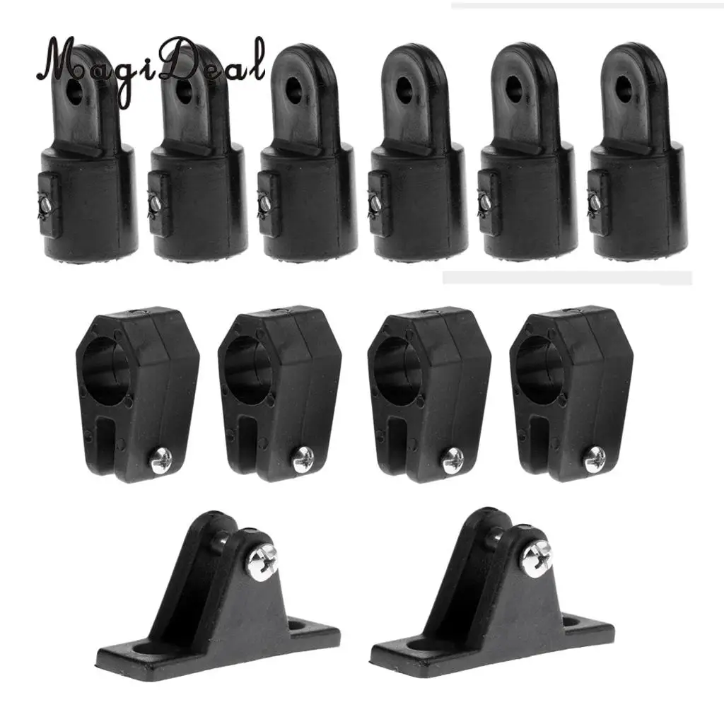 MagiDeal Universal 12Pcs/Set 22mm Boat Bimini Top Nylon Fittings Kits - Eye End+Jaw Slide+Hinge Replacement for Water Sport Acce