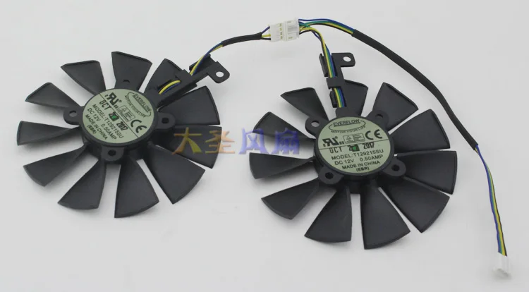 

Original for GTX1060/1070 RX480 Graphics card cooling fan T129215SU 12V 0.5A PLD09210S12HH 0.4A Pitch 2.8cm Diameter 8.7cm