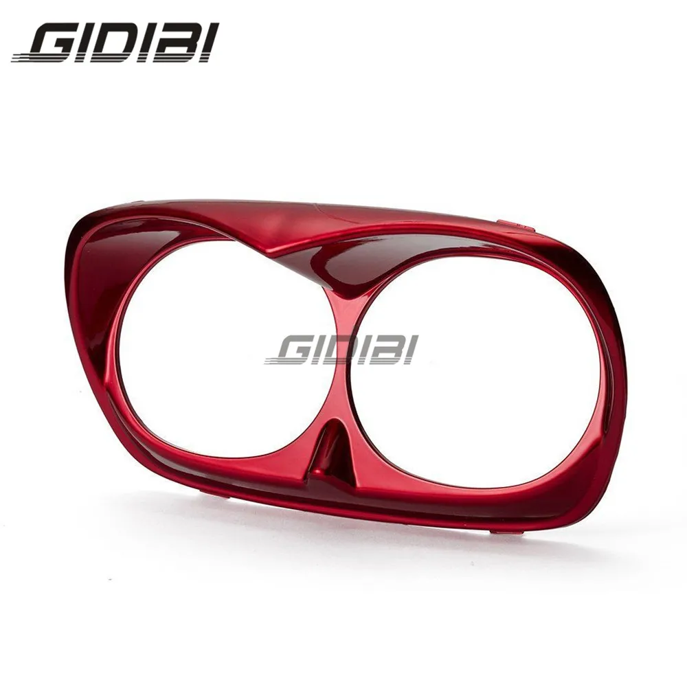 

For Harley Road Glide 1998-2013 Red Dual Headlight Fairing Trim Bezel Scowl Cover Front Headlight Cover