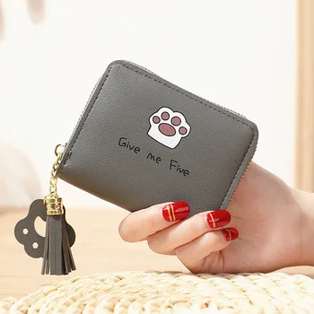 Women cute cat wallet small zipper girl wallet brand designed pu leather women coin purse female card holder wallet unishow cute bow wallet women small female purse brand lock designer ladies wallet mini coin purse girl change bag card holders