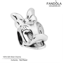 Аутентичные 925 пробы серебряные утки Портретные металлические бусины амулеты подходят к оригинальным амулетам Браслеты DIY Изготовление ювелирных изделий крален