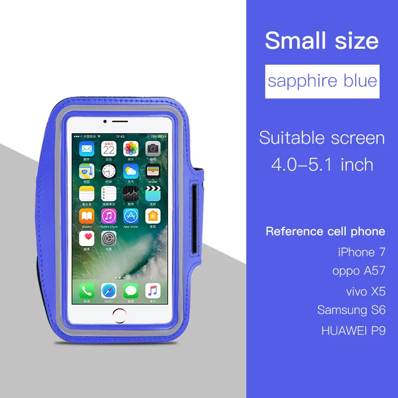 Спортивная Беговая повязка для iPhone 7 8 Plus OPPO R9S VIVO X9 X5 samsung S9 Xiaomi Mi X2 huawei P9 чехол для телефона держатель в виде нарукавной повязки - Цвет: Sapphire blue