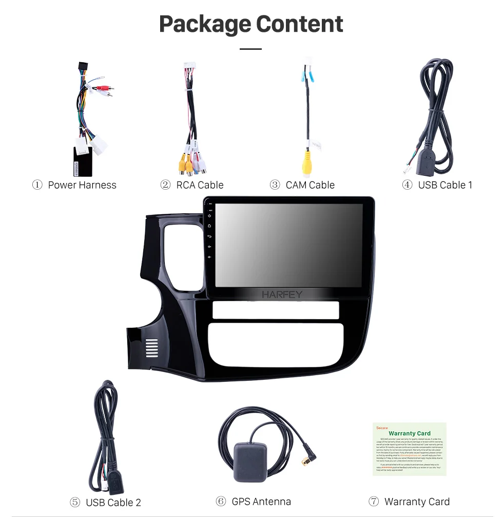 Top Harfey GPS Navi 10.1" HD Android 8.1 Bluetooth Auto Stereo for Mitsubishi OUTLANDER 2014-2017 support 3G WIFI OBD DVR USB SWC 15