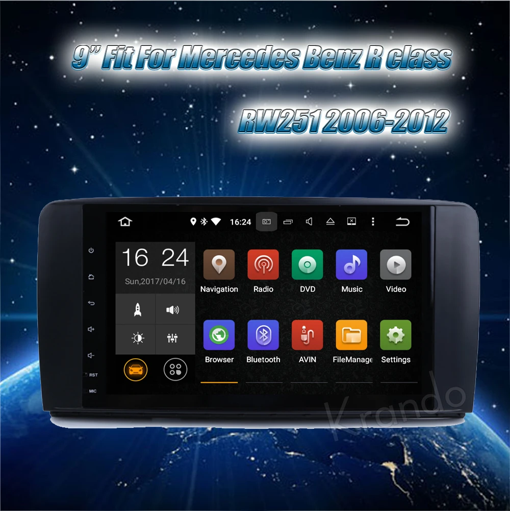 Top Krando 9" Android 8.1 car navigation multimedia system for Benz B class RW251 2006-2012 audio radio gps dvd player 1