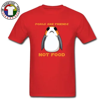 

Funny T Shirt Star War Porgs Are Friends Not Food Pure Cotton Volant Porgs Tshirt For Men Cute Animal 3D T-Shirts StarWars Retro