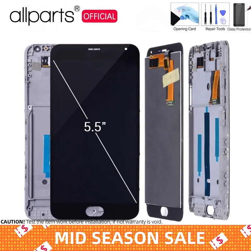 

Original 5.5'' LCD For MEIZU M2 Note LCD Display Touch Screen Digitizer with Frame For MEIZU M2 Note Display Replacement