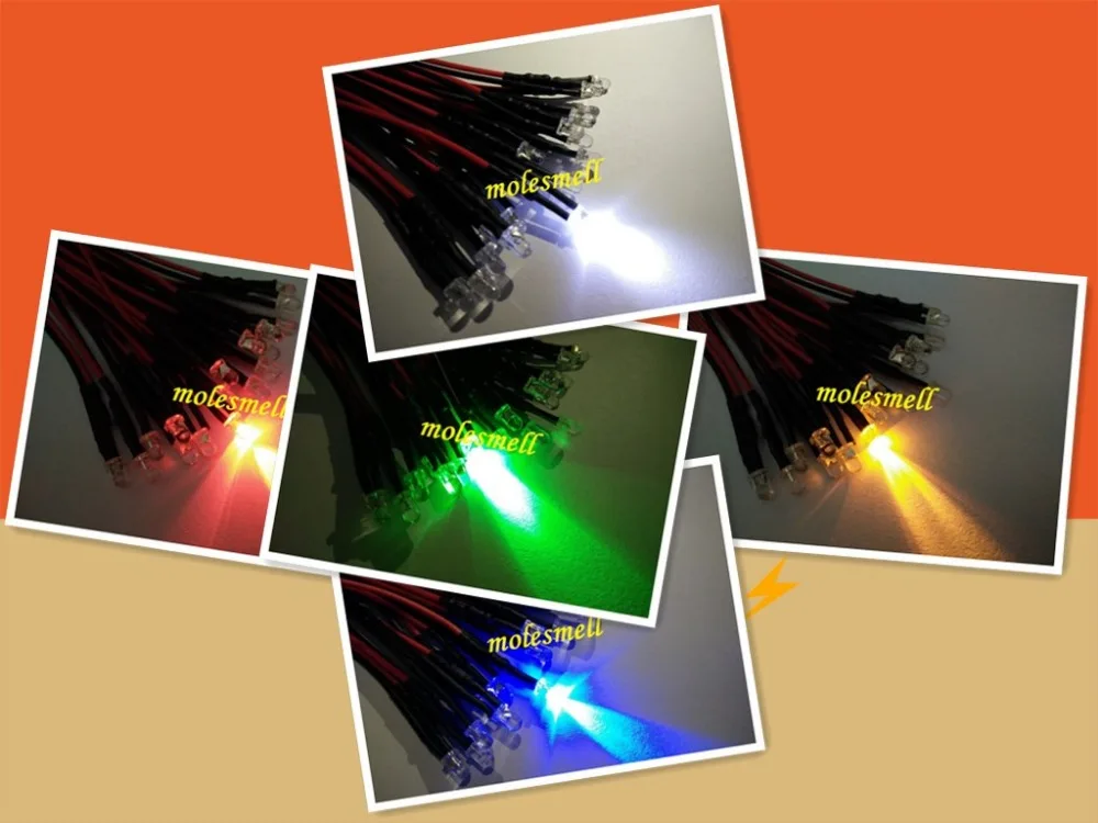

10pcs 3mm 5v 12v 24v Flashing Red,Yellow,Blue,Green,White Blinking Flash LED Lamp Light Set Pre-Wired 3mm 5v 12V 24v DC Wired