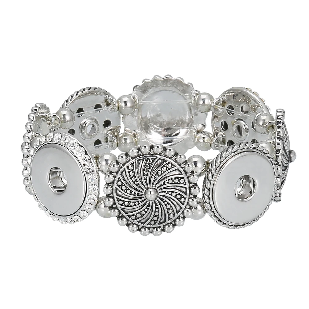 

Legenstar Interchangeable Snap Jewelry for 18/20mm Snap Button Elastic Bracelet Bangles For Women Vintage Metal Pulseira