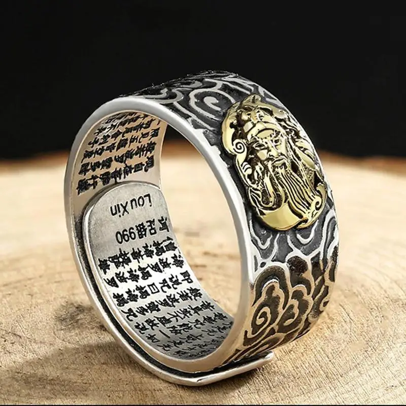 Мужские амулеты богатые кольца фэн шуй пиксиу амулет кольцо счастливое открытое регулируемое кольцо Мужские буддийские ювелирные кольца унисекс