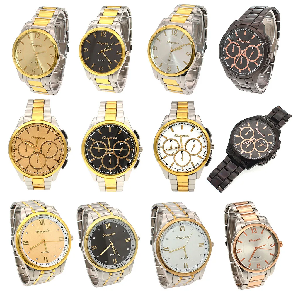 CHAOYADA Mixed Bulk 5PCS Gold Men Watch Steel Quartz Business Dress